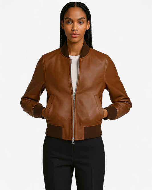 Blouson aviateur en cuir classique