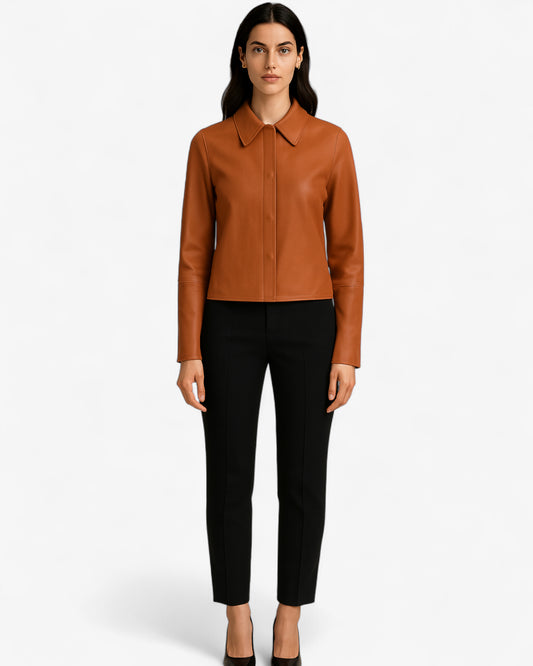 Veste en cuir classique Cocoa