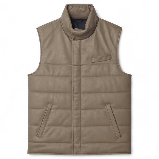Gilet en cuir matelassé élégant